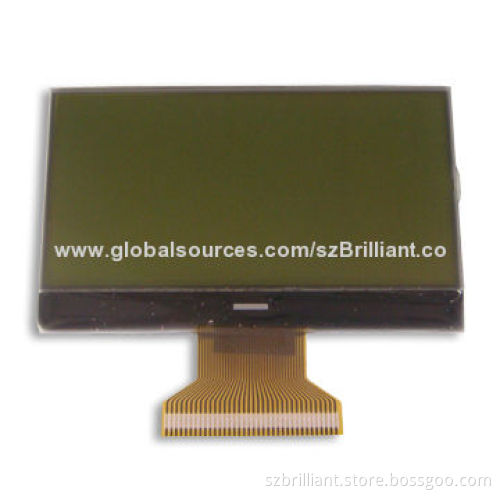 132 x 64 COG LCD Display Module, STN, Y/G, Positive, Transmissive, FPC Connection, OEM ODM Welcome